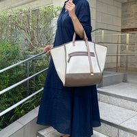 Bi-Color Canvas Tote Bag : L size