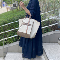 Bi-Color Canvas Tote Bag : L size