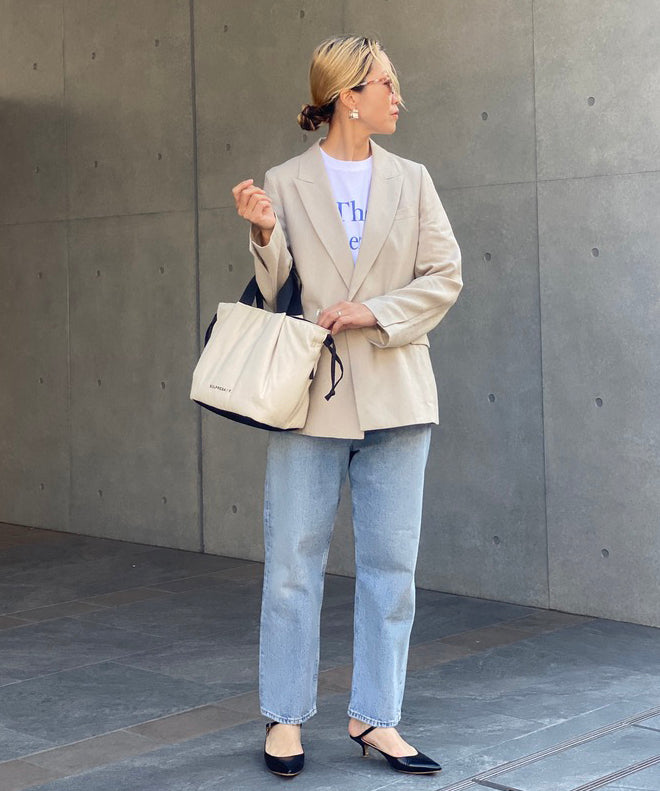 Soft Tuck Shoulder Tote Bag: S Size